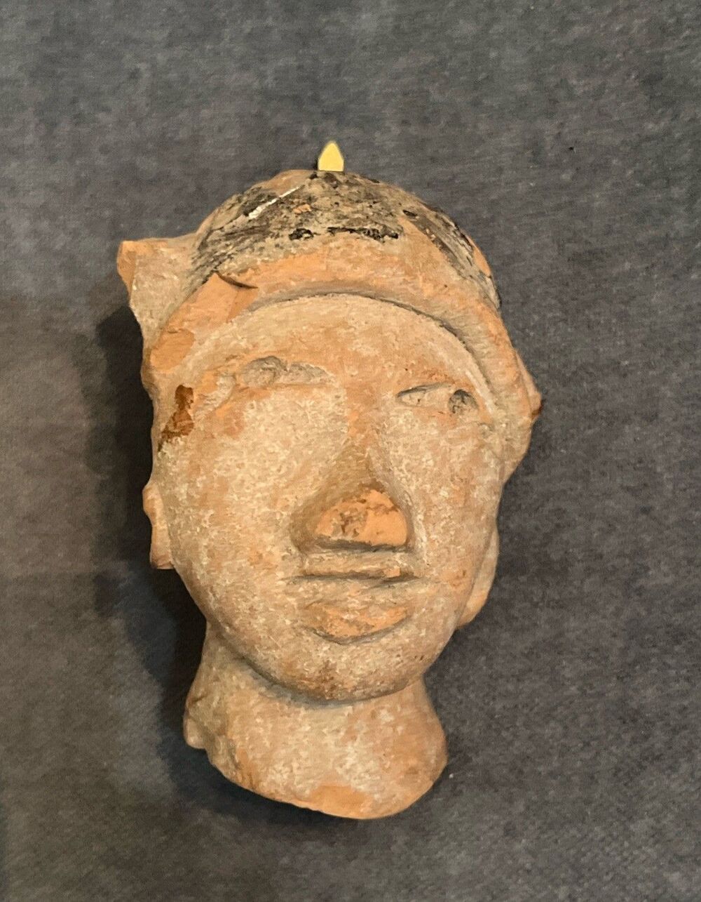 Pre-Columbian Sculpture Fragment Effigy Head Carved Stone